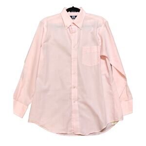 Stafford Mens Dress Shirt Long Sleeve Button‎ Up Pink Office Career Work